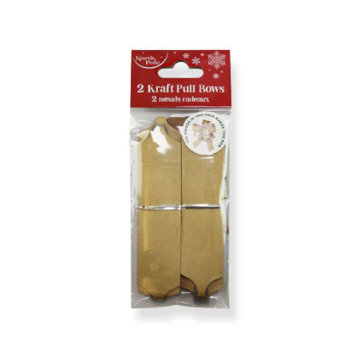 Picture of CHRISTMAS PULL BOWS KRAFT 3 PACK